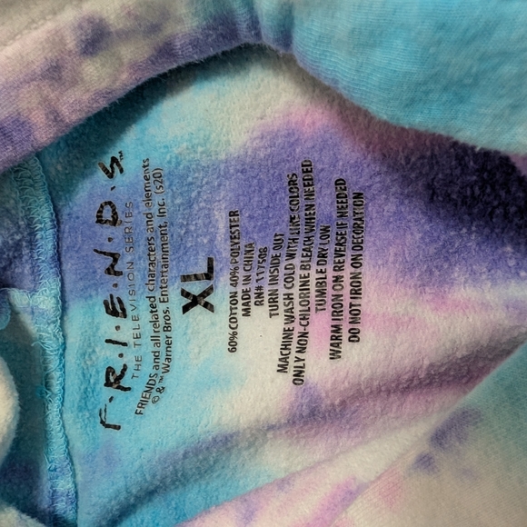 FRIENDS Tie-Dye Hoodie - Blue, Pink, Purple - Picture 3 of 3